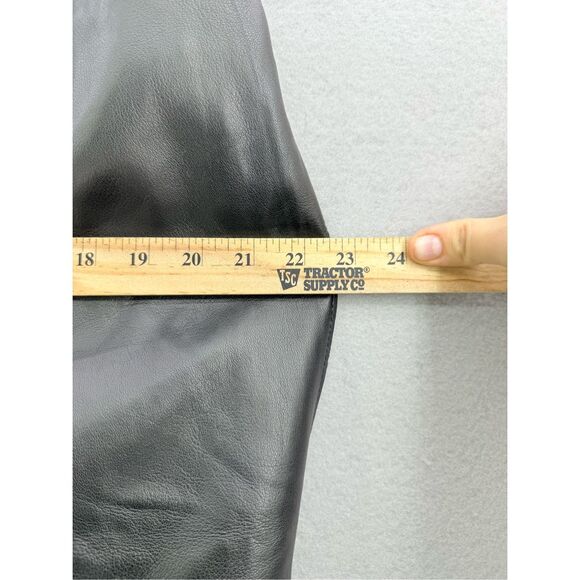 Sejour Womens Black Leather Flat Front Straight & Pencil Skirt Size 16W - Picture 5 of 10